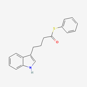 molecular formula C18H17NOS B12705153 S-Phenyl indole-3-thiolobutyrate CAS No. 85977-73-7