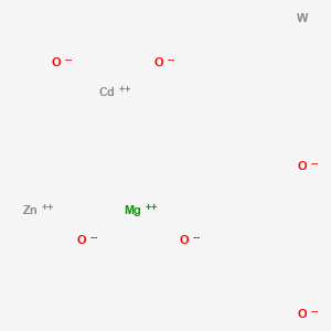 molecular formula CdMgO6WZn-6 B12705174 Cadmium oxide (CdO), solid soln. with magnesium oxide, tungsten oxide (WO3) and zinc oxide CAS No. 102110-30-5