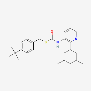 molecular formula C25H34N2OS B12705183 Carbonimidothioic acid, 3-pyridinyl-, O-(3,5-dimethylcyclohexyl) S-((4-(1,1-dimethylethyl)phenyl)methyl) ester CAS No. 42754-21-2