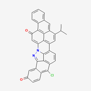 molecular formula C34H19ClN2O2 B12705189 13-Chloro-17-isopropylanthra(2,1,9-mna)benz(6,7)indazolo(2,3,4-fgh)acridine-5,10-dione CAS No. 71786-28-2