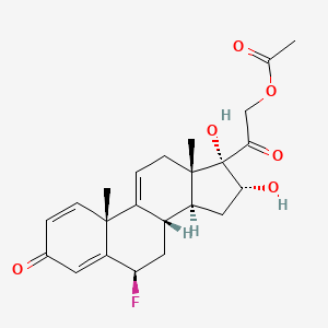 molecular formula C23H27FO6 B12705238 6beta-Fluoro-16alpha,17,21-trihydroxypregna-1,4,9(11)-triene-3,20-dione 21-acetate CAS No. 60864-44-0