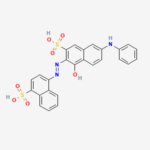 molecular formula C26H19N3O7S2 B12705245 4-((1-Hydroxy-6-(phenylamino)-3-sulpho-2-naphthyl)azo)naphthalenesulphonic acid CAS No. 85455-47-6