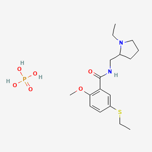 molecular formula C17H29N2O6PS B12705258 N-((1-Ethylpyrrolidin-2-yl)methyl)-5-(ethylthio)-2-methoxybenzamide phosphate CAS No. 23694-15-7
