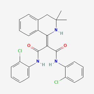 molecular formula C26H23Cl2N3O2 B12705276 Propanediamide, N,N'-bis(2-chlorophenyl)-2-(3,4-dihydro-3,3-dimethyl-1(2H)-isoquinolinylidene)- CAS No. 170658-26-1