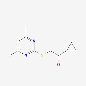 molecular formula C11H14N2OS B1270532 1-Cyclopropyl-2-[(4,6-dimethylpyrimidin-2-YL)thio]ethanone CAS No. 309280-14-6
