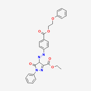 molecular formula C27H24N4O6 B12705346 Ethyl 4,5-dihydro-5-oxo-4-((4-((2-phenoxyethoxy)carbonyl)phenyl)azo)-1-phenyl-1H-pyrazole-3-carboxylate CAS No. 86422-58-4