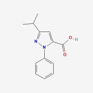 molecular formula C13H14N2O2 B1270538 5-Isopropyl-2-phenyl-2H-pyrazole-3-carboxylic acid CAS No. 299165-57-4