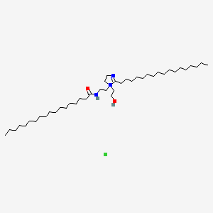 molecular formula C42H84ClN3O2 B12705410 2-Heptadecyl-4,5-dihydro-1-(2-hydroxyethyl)-1-(2-((1-oxooctadecyl)amino)ethyl)1-H-imidazolium chloride CAS No. 94135-16-7