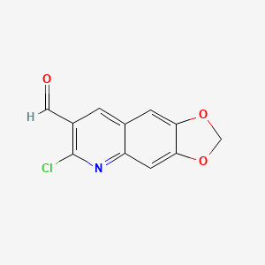 molecular formula C11H6ClNO3 B1270543 6-氯-[1,3]二氧杂环[4,5-g]喹啉-7-甲醛 CAS No. 332382-81-7