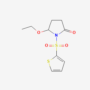 molecular formula C10H13NO4S2 B12705448 5-Ethoxy-1-(2-thienylsulfonyl)-2-pyrrolidinone CAS No. 111711-68-3