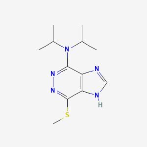 molecular formula C12H19N5S B12705456 N,N-Diisopropyl-7-(methylthio)-1H-imidazo(4,5-d)pyridazin-4-amine CAS No. 3438-75-3