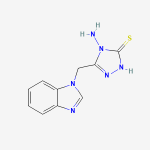 molecular formula C10H10N6S B1270546 5-((1H-benzo[d]imidazol-1-yl)methyl)-4-amino-4H-1,2,4-triazole-3-thiol CAS No. 791806-33-2