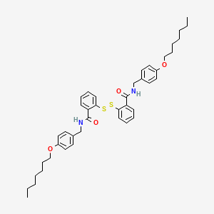 molecular formula C42H52N2O4S2 B12705467 Benzamide, 2,2'-dithiobis(N-((4-(heptyloxy)phenyl)methyl)- CAS No. 37806-25-0
