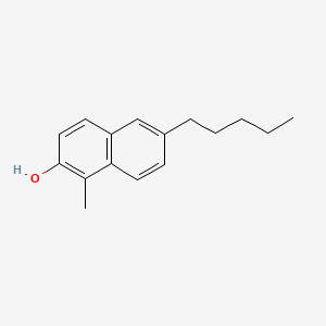 molecular formula C16H20O B12705488 2-Naphthol, 1-methyl-6-pentyl- CAS No. 17324-14-0