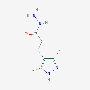 molecular formula C8H14N4O B1270557 3-(3,5-dimethyl-1H-pyrazol-4-yl)propanohydrazide CAS No. 634884-72-3