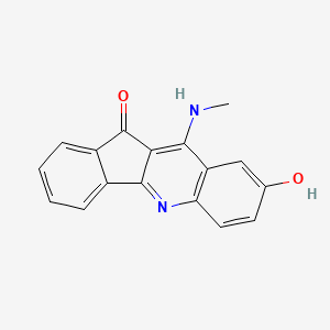molecular formula C17H12N2O2 B12705687 8-Hydroxy-10-(methylamino)-11H-indeno(1,2-b)quinolin-11-one CAS No. 93663-40-2