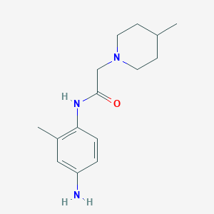 molecular formula C15H23N3O B1270572 N-(4-氨基-2-甲基苯基)-2-(4-甲基哌啶-1-基)乙酰胺 CAS No. 436090-56-1