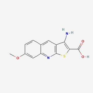 molecular formula C13H10N2O3S B1270577 3-Amino-7-methoxythieno[2,3-b]quinoline-2-carboxylic acid CAS No. 462068-01-5