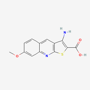 molecular formula C13H10N2O3S B1270577 3-氨基-7-甲氧基-噻吩并[2,3-b]喹啉-2-羧酸 CAS No. 462068-01-5