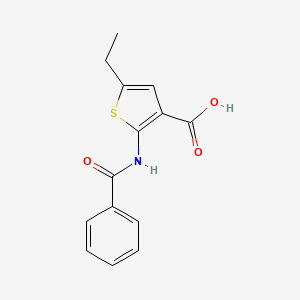 molecular formula C14H13NO3S B1270586 2-苯甲酰氨基-5-乙硫代吩-3-甲酸 CAS No. 73696-46-5