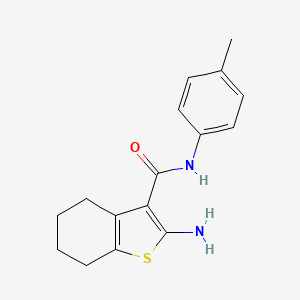 molecular formula C16H18N2OS B1270588 2-amino-N-(4-methylphenyl)-4,5,6,7-tetrahydro-1-benzothiophene-3-carboxamide CAS No. 83822-35-9