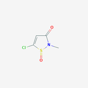 molecular formula C4H4ClNO2S B12705896 5-Chloro-2-methyl-3-isothiazolone 1-oxide CAS No. 57122-19-7