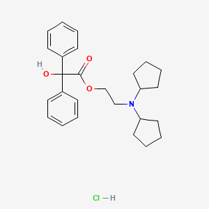 molecular formula C26H34ClNO3 B12705952 2-(Dicyclopentylamino)ethyl benzilate hydrochloride CAS No. 102516-83-6