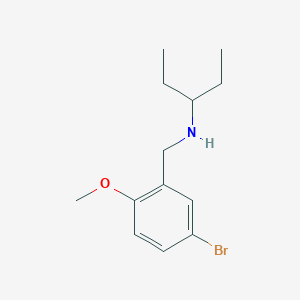molecular formula C13H20BrNO B1270599 N-(5-溴-2-甲氧基苄基)戊-3-胺 CAS No. 418773-91-8