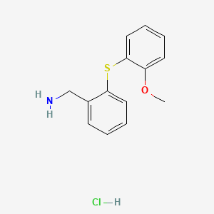 molecular formula C14H16ClNOS B12705998 Benzenemethanamine, 2-((2-methoxyphenyl)thio)-, hydrochloride CAS No. 127905-98-0