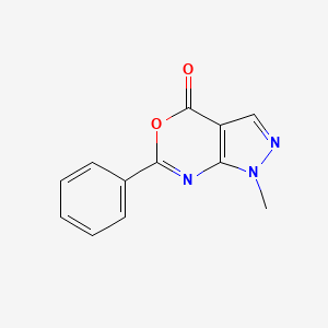 molecular formula C12H9N3O2 B12706023 Pyrazolo(3,4-d)(1,3)oxazin-4(1H)-one, 1-methyl-6-phenyl- CAS No. 115445-69-7