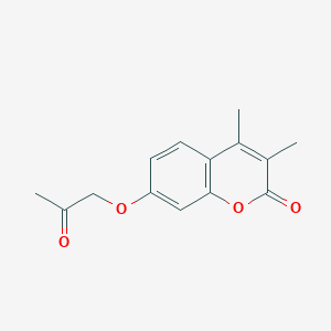 molecular formula C14H14O4 B1270609 3,4-二甲基-7-(2-氧代丙氧基)-2H-香豆素 CAS No. 156006-10-9