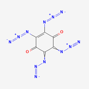 molecular formula C6N12O2 B12706100 Tetraazido-P-benzoquinone CAS No. 22826-61-5