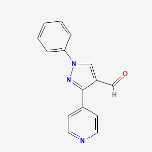 molecular formula C15H11N3O B1270616 1-phenyl-3-pyridin-4-yl-1H-pyrazole-4-carbaldehyde CAS No. 371917-81-6