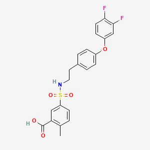 molecular formula C22H19F2NO5S B12706214 Pxk56F7P6Y CAS No. 871687-93-3