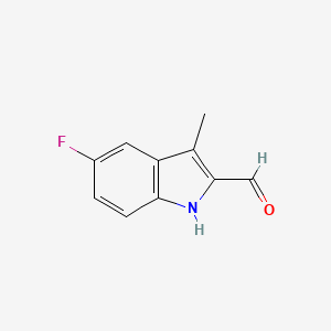 molecular formula C10H8FNO B1270623 5-Fluoro-3-methyl-1H-indole-2-carbaldehyde CAS No. 842972-09-2