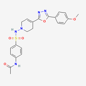 molecular formula C22H23N5O5S B12706264 Acetamide, N-(4-(((3,6-dihydro-4-(5-(4-methoxyphenyl)-1,3,4-oxadiazol-2-yl)-1(2H)-pyridinyl)amino)sulfonyl)phenyl)- CAS No. 160857-61-4