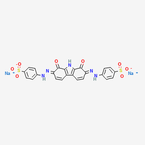 molecular formula C24H15N5Na2O8S2 B12706315 Disodium 4,4'-((1,8-dihydroxy-9H-carbazole-2,7-diyl)bis(azo))bis(benzenesulphonate) CAS No. 83803-46-7
