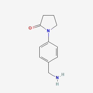 B1270635 1-[4-(Aminomethyl)phenyl]pyrrolidin-2-one CAS No. 36151-42-5