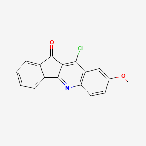 molecular formula C17H10ClNO2 B12706356 10-Chloro-8-methoxy-11H-indeno(1,2-b)quinolin-11-one CAS No. 93663-89-9