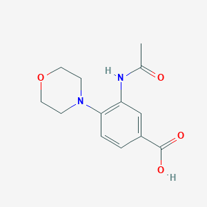 molecular formula C13H16N2O4 B1270636 3-Acetylamino-4-morpholin-4-yl-benzoic acid CAS No. 797809-20-2