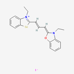 molecular formula C21H21IN2OSe B12706364 3-Ethyl-2-(3-(3-ethyl-3H-benzoselenazol-2-ylidene)prop-1-enyl)benzoxazolium iodide CAS No. 32835-25-9