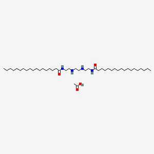 molecular formula C42H86N4O2.C2H4O2<br>C44H90N4O4 B12706438 N,N'-(Ethylenebis(iminoethylene))distearamide monoacetate CAS No. 53620-55-6