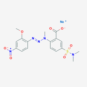 molecular formula C17H18N5NaO7S B12706441 Sodium 5-((dimethylamino)sulphonyl)-2-(3-(2-methoxy-4-nitrophenyl)-1-methyltriazen-2-yl)benzoate CAS No. 85098-85-7