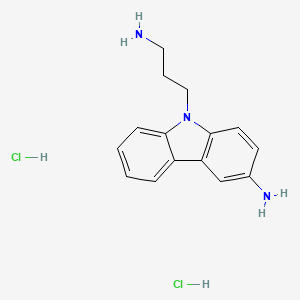 molecular formula C15H19Cl2N3 B12706469 3-Amino-9H-carbazole-9-propylamine dihydrochloride CAS No. 51788-31-9