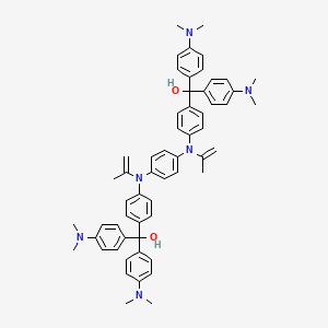 molecular formula C58H64N6O2 B12706477 4,4'-(1,4-Phenylenebis(methylene(ethylimino)))bis(alpha,alpha-bis(4-(dimethylamino)phenyl)benzyl) alcohol CAS No. 85586-75-0