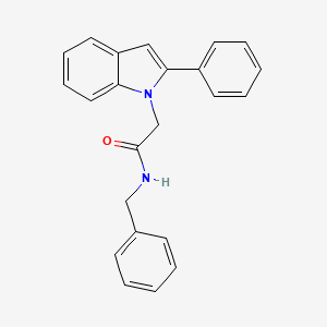 molecular formula C23H20N2O B12706495 1H-Indole-1-acetamide, 2-phenyl-N-(phenylmethyl)- CAS No. 163629-14-9