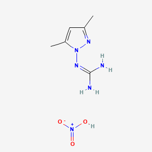 molecular formula C6H12N6O3 B12706537 Guanidine, (3,5-dimethyl-1H-pyrazol-1-yl)-, mononitrate CAS No. 54902-67-9