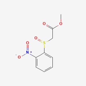 molecular formula C9H9NO5S B12706578 Acetic acid, ((2-nitrophenyl)sulfinyl)-, methyl ester CAS No. 139326-42-4