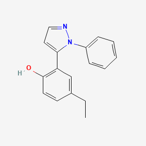 molecular formula C17H16N2O B1270665 4-Ethyl-2-(1-phenyl-1H-pyrazol-5-yl)phenol 