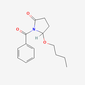 molecular formula C15H19NO3 B12706670 (+-)-1-Benzoyl-5-butoxy-2-pyrrolidinone CAS No. 136410-07-6